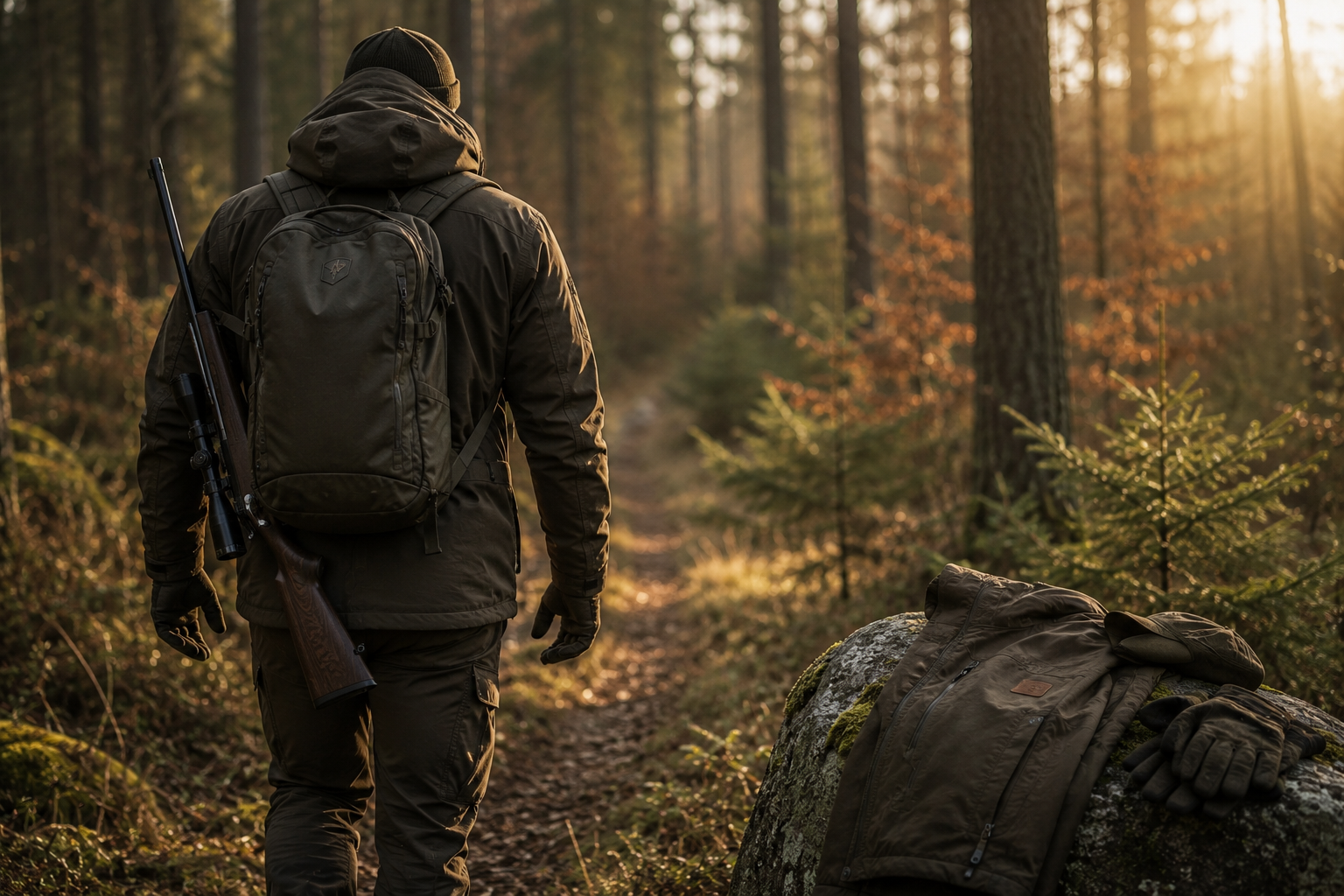 Robuste Jagdbekleidung in gedeckten Farben